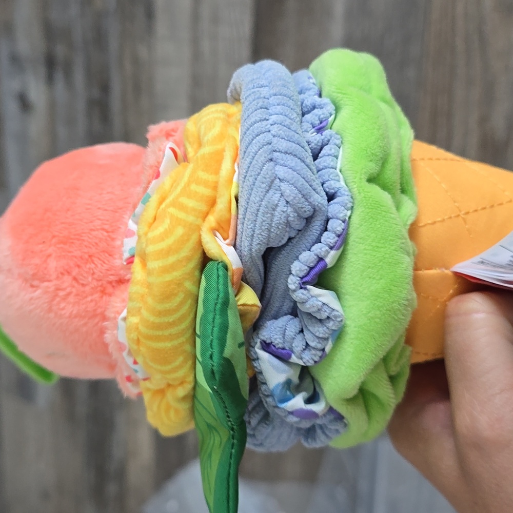 Melissa & Doug Ice Cream Cone Plush Toy - Orange and Green - Picture 5 of 7